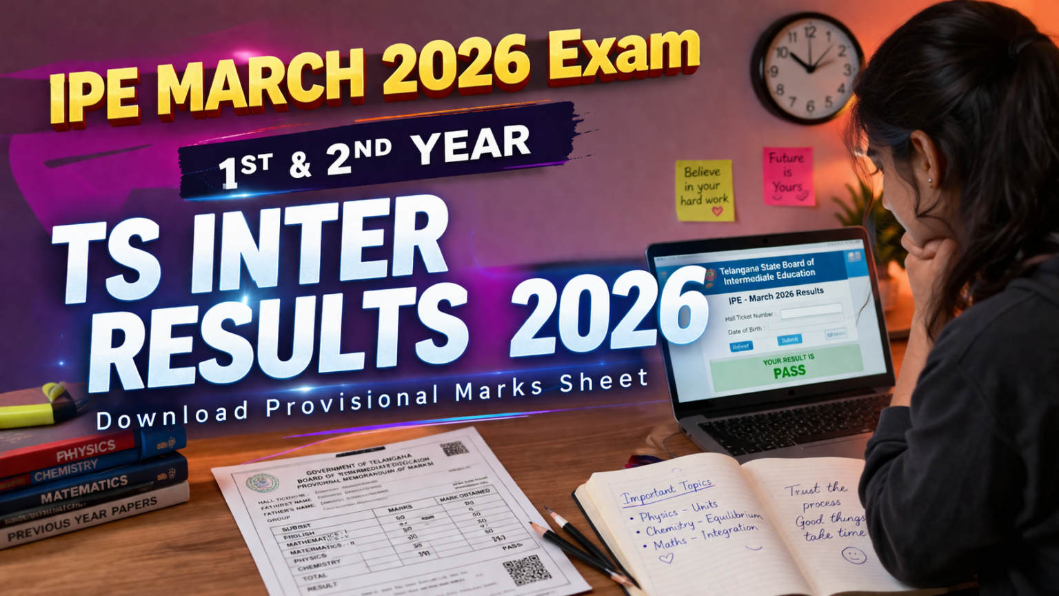 TS Inter Results 2026 Out: 1st Year 66.20%, 2nd Year 70.58% Pass, Check ...